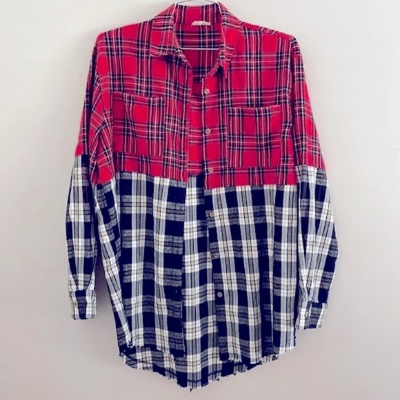 La Miel two tone plaid button down flannel - Picture 3 of 9